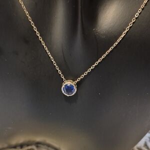 Elegant 925 Sterling Necklace with Blue Gemstone